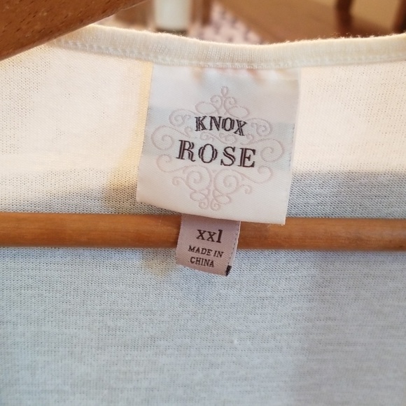 Knox Rose Boho style cream with beaded trim blouse - Picture 2 of 6